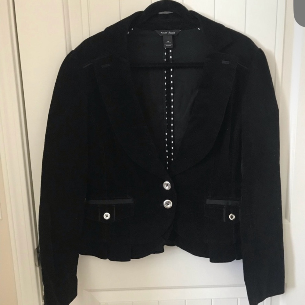 WHBM Black Corded Jacket Size 14
